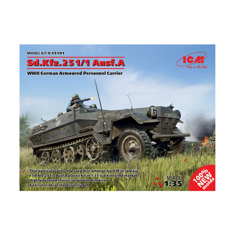 

Немецкий БТР времен Второй мировой войны Sd.Kfz.251/1 Ausf.A, Military Models 1/35 Scale (ICM)