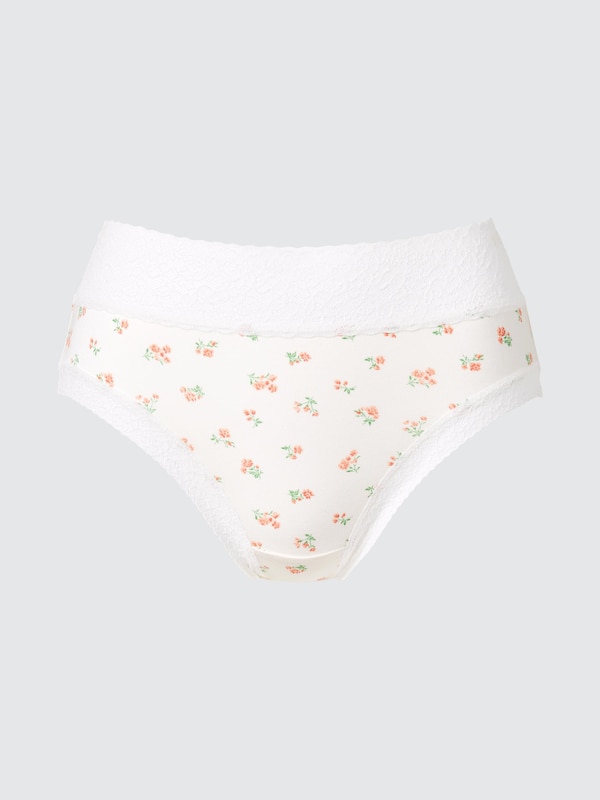 

Трусы с высокой посадкой с цветочным принтом Uniqlo, 01 off white