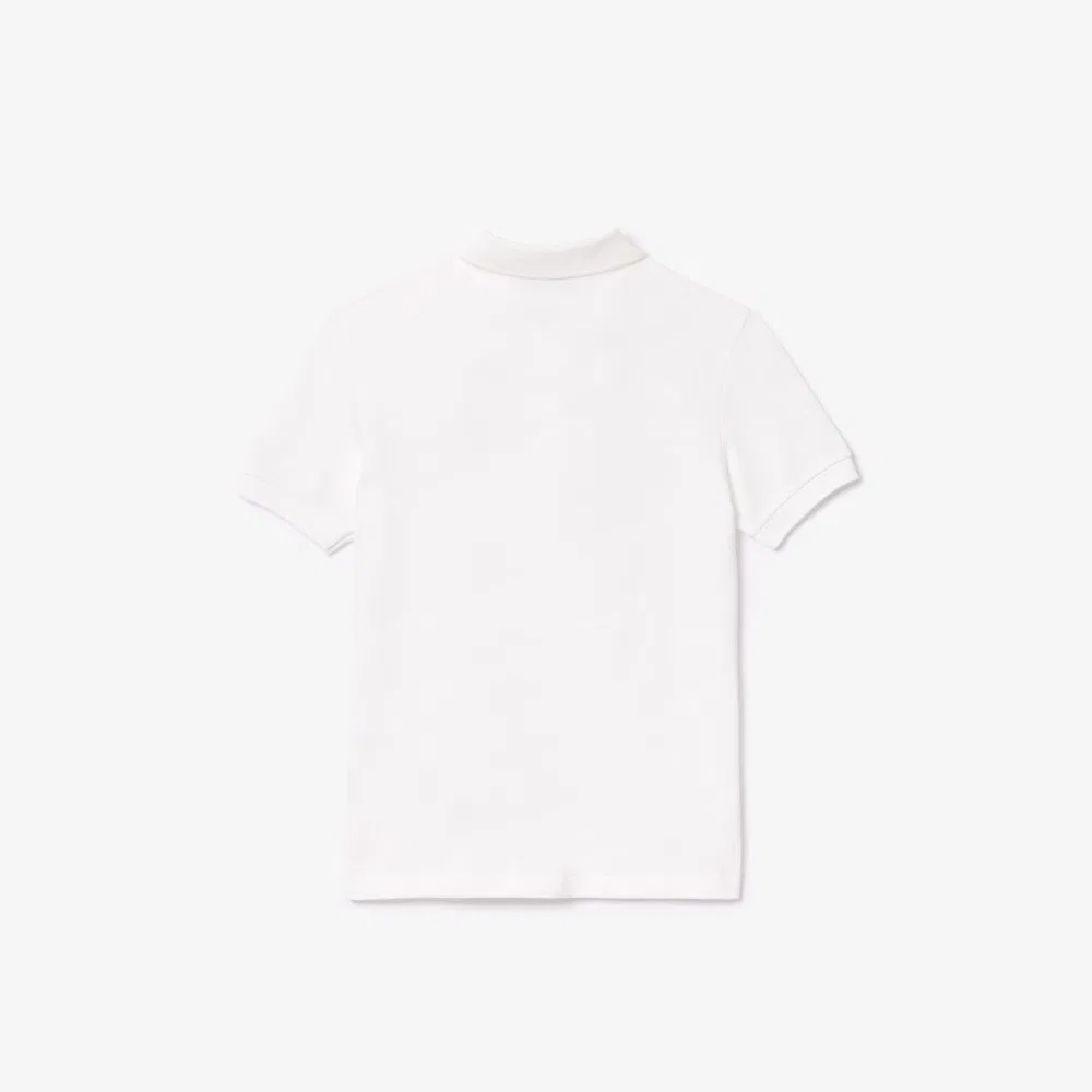 Детское базовое поло с коротким рукавом белое от Lacoste — фото 2