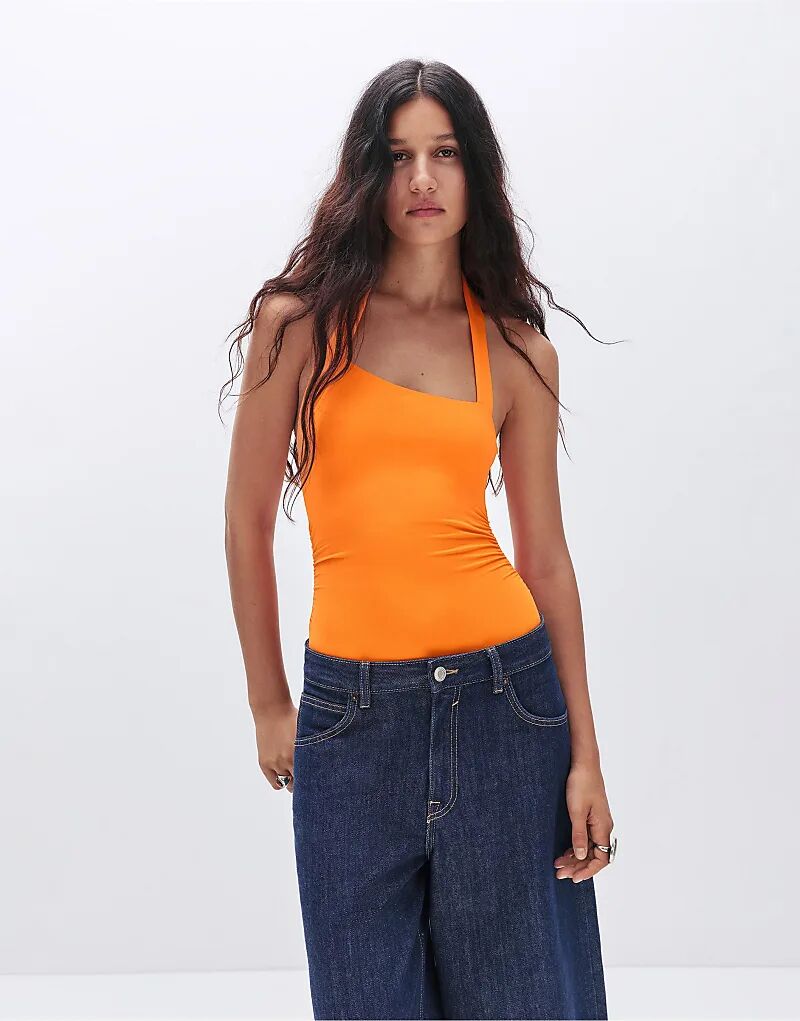 

Асимметричный боди Pull&Bear из полиамида оранжевого цвета