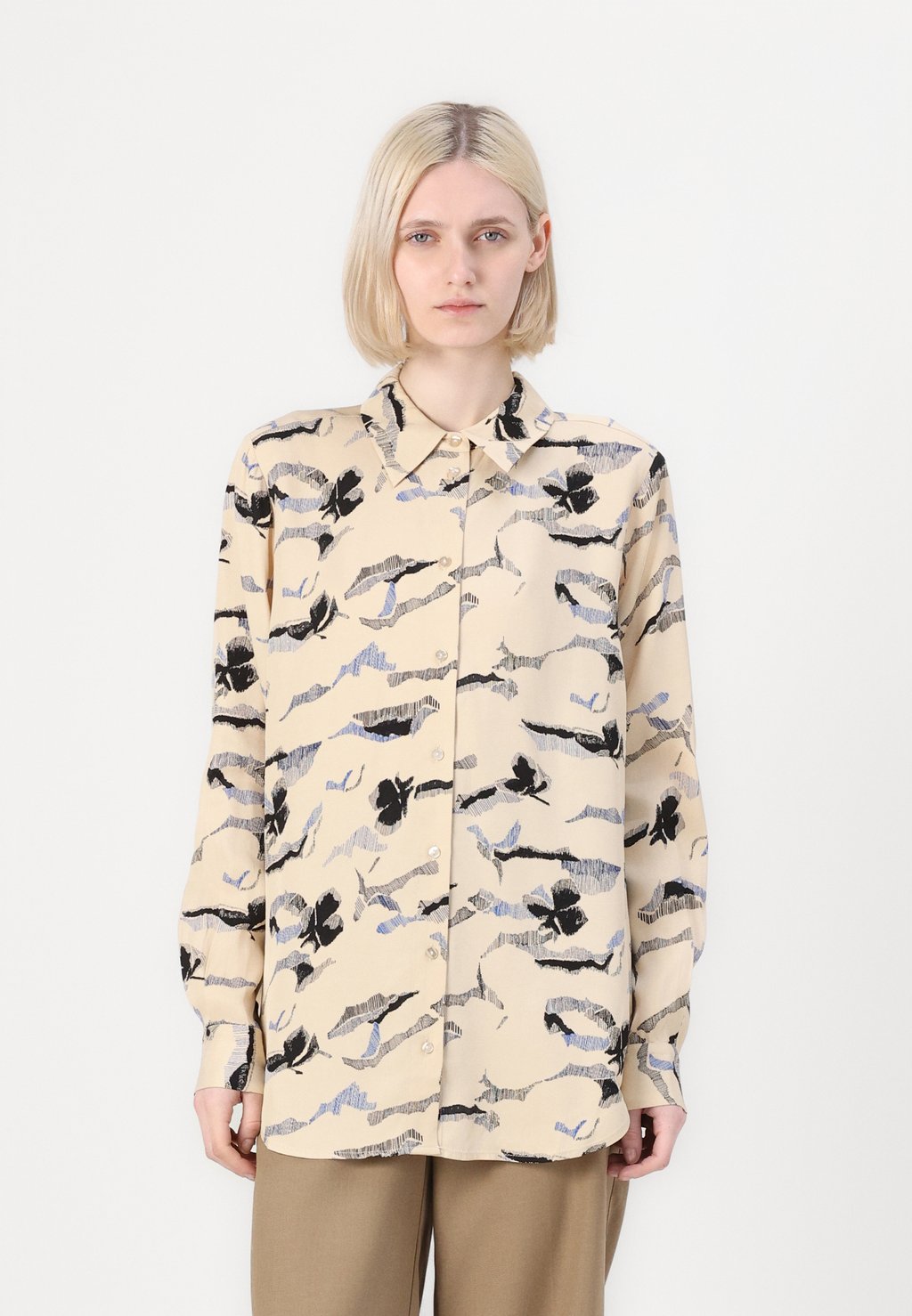

Блузка на пуговицах MIST PRINT SHIRT Modström, светло-желтый