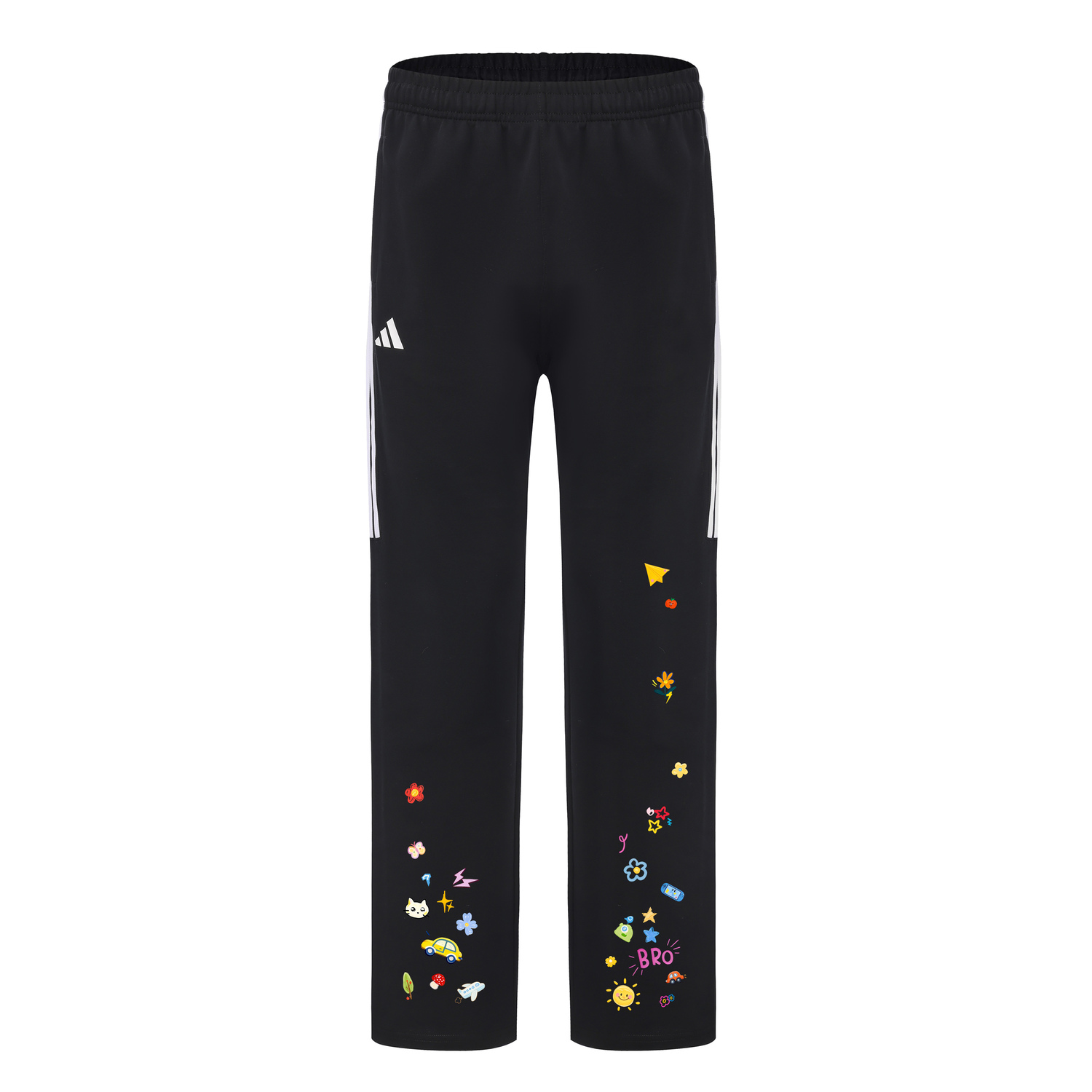 

Adidas Повседневные брюки унисекс, черные, средней длины, прямого кроя