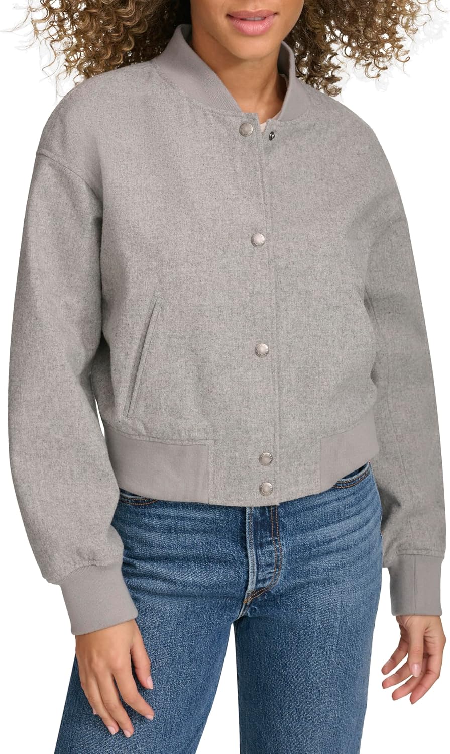 

Levi's Женская бейсбольная куртка, Heather Grey Wool Blend