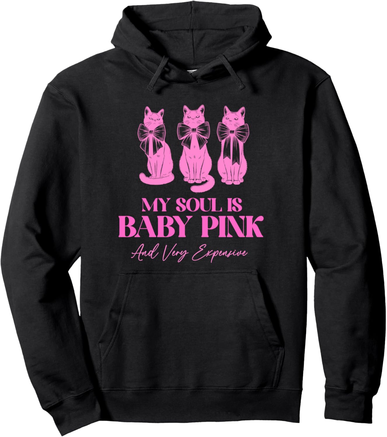 

Толстовка для девочек Coquette Cat Bow My Soul Is Baby Pink & Very Expensive Coquette Aesthetic Tees Nyc, черный