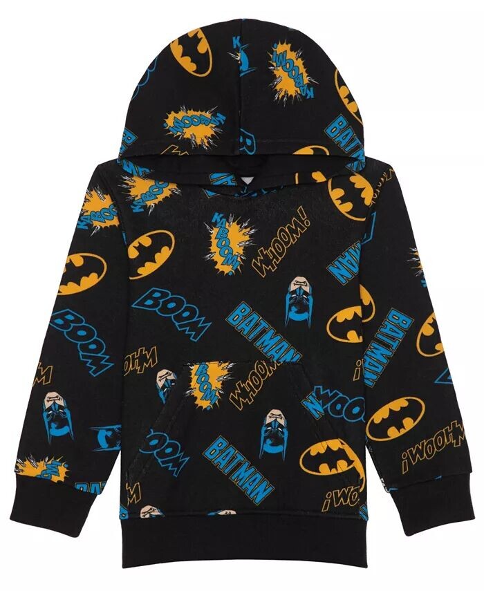 

Флисовый пуловер с капюшоном для малышей и маленьких мальчиков Batman, черный