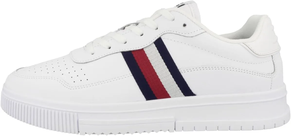 Мужские низкие кроссовки Tommy Hilfiger Supercup с кожаными полосками, белый