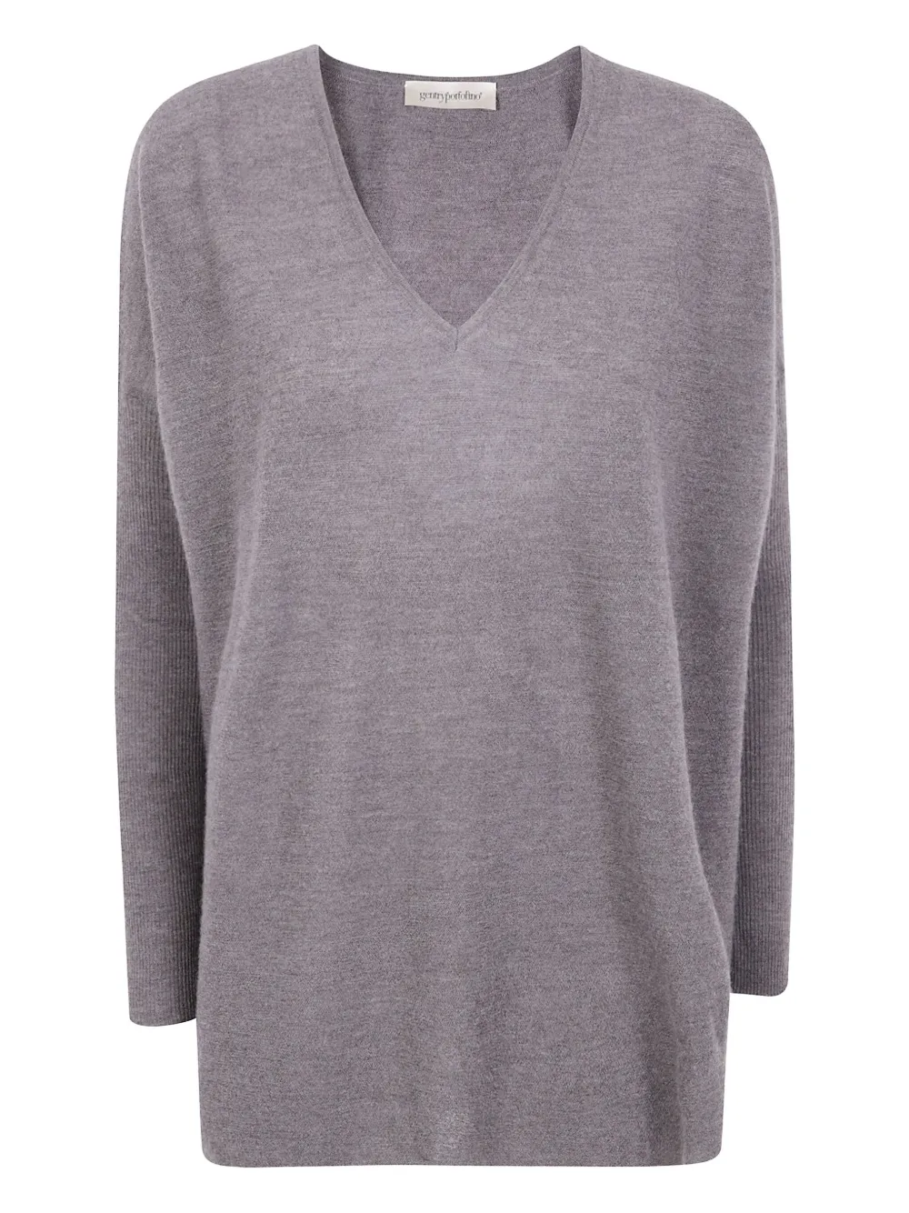 

Свитер в рубчик с V-образным вырезом Gentry Portofino, серый