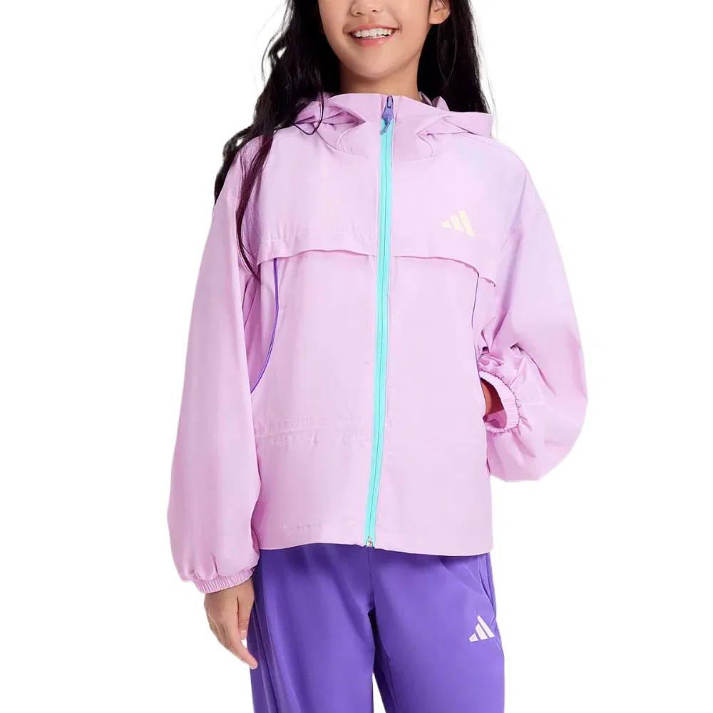 Детская куртка с капюшоном Moderate Adidas, Ice Light Purple/Jade White — фото 4