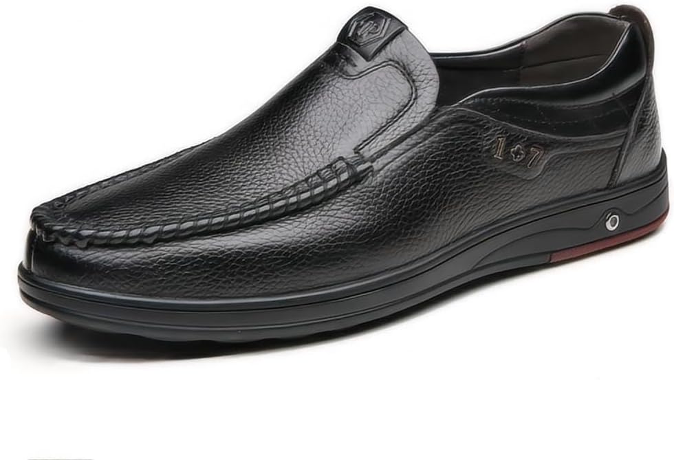 

Мужские повседневные лоферы Asifn, деловые кожаные формальные туфли без шнурков, легкие, с мягкой подкладкой, теплые и удобные для улицы, черный