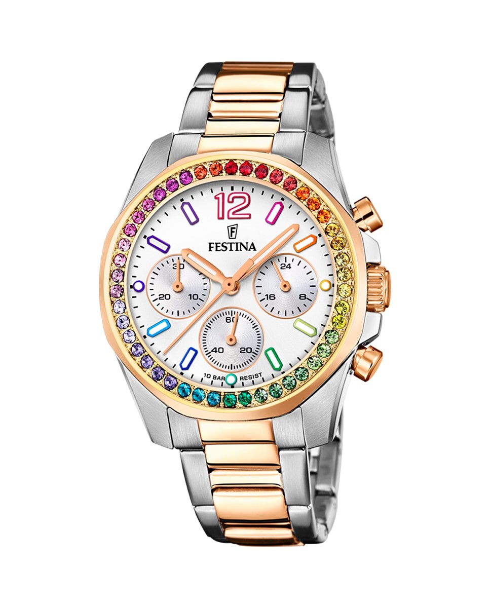 

F20608/2 Женские часы Boyfriend из двухцветной стали Festina, серебро