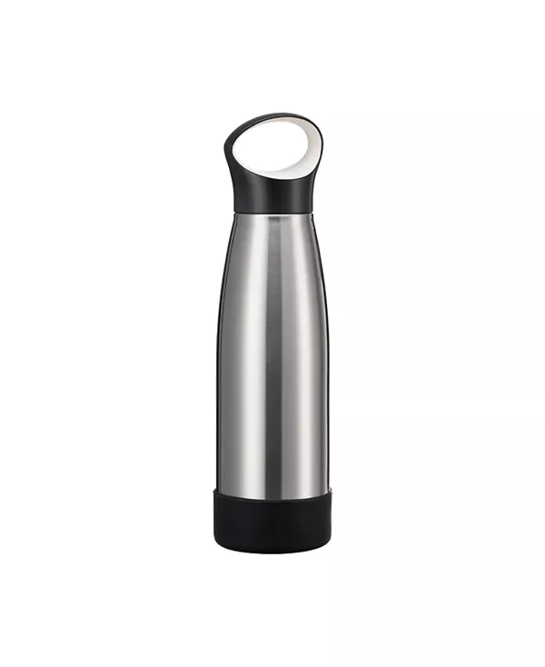 

Бутылка для воды из нержавеющей стали с вакуумной изоляцией, силиконовым дном и ручкой-крышкой Fenger, black