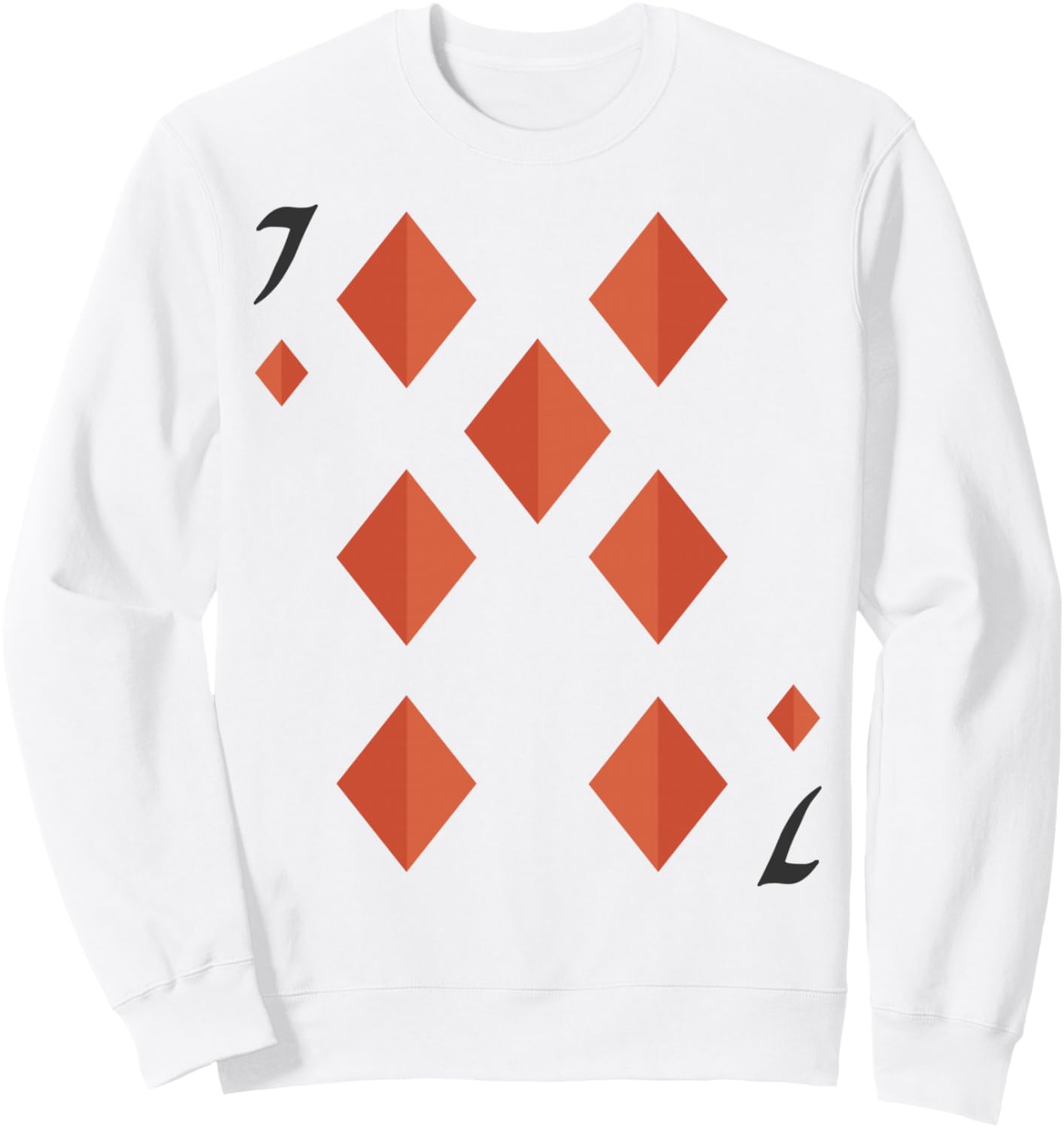 

Толстовка с изображением колоды карт «Семерка бубен» для группового костюма на Хэллоуин Diamonds Deck Of Cards Apparel, белый