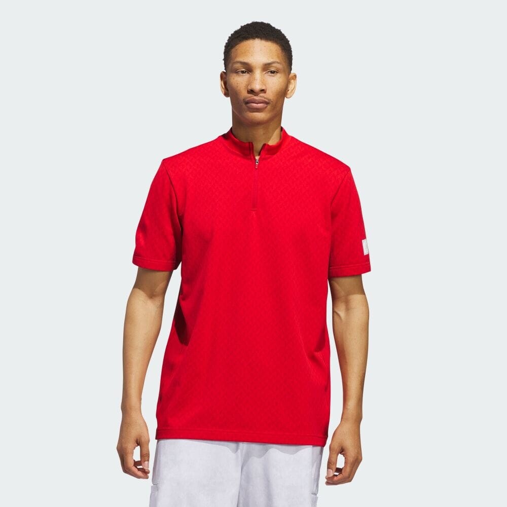 

Поло Adidas ADICROSS Jacquard Zip Moc, цвет Better Scarlet