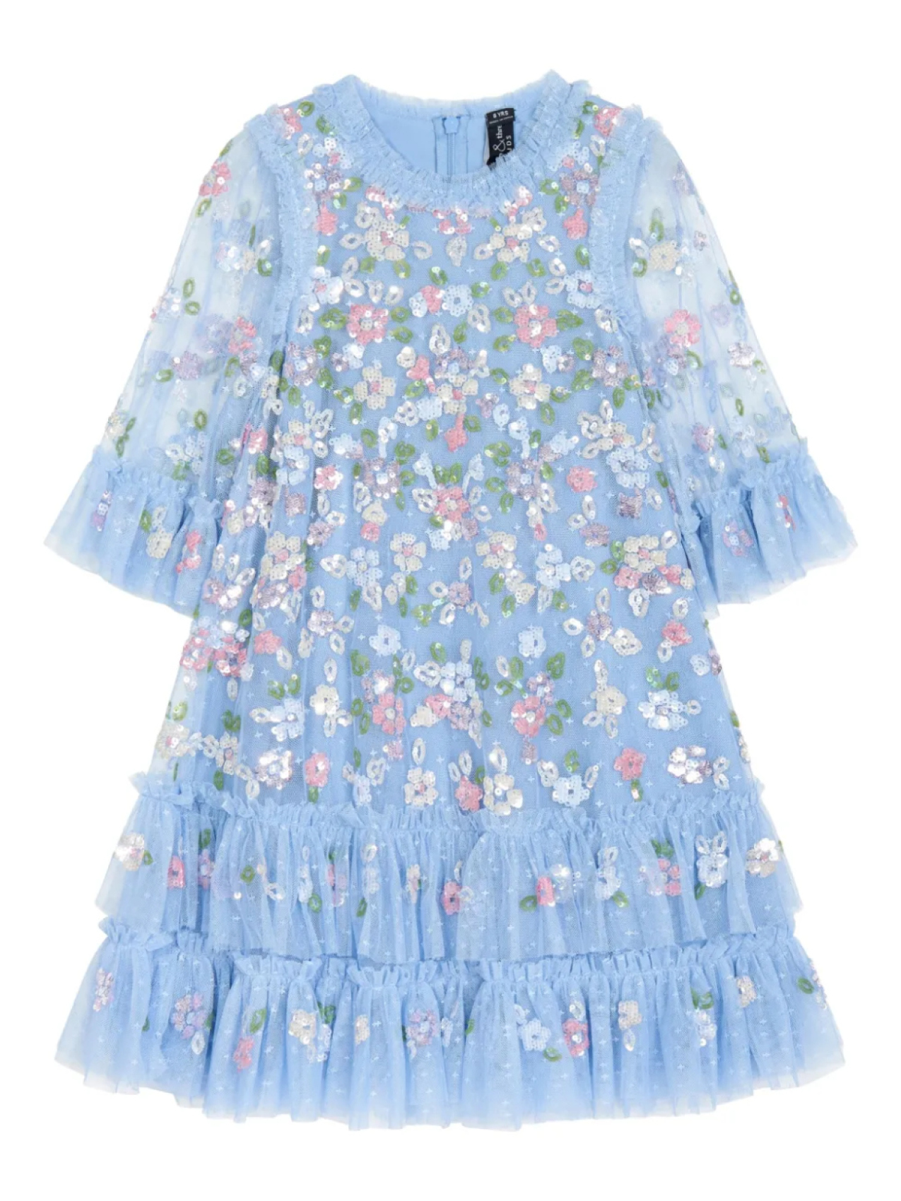 

Платье из тюля, украшенное пайетками NEEDLE & THREAD KIDS, синий