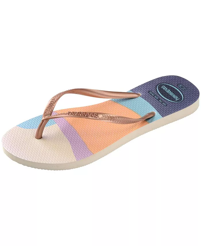 Женские сандалии Palette с круглым носком и узкой колодкой Havaianas, коричневый/бежевый — фото 3
