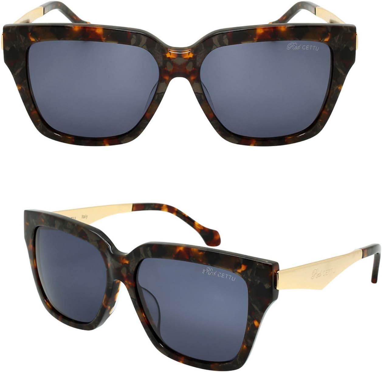 

Солнцезащитные очки Edge I-Wear в стиле ретро, ​​ручной работы, из ацетата, квадратной формы, с линзами UV 400 CR39 HM502-CR39-0115(DEMI.sd) EDGEIWEAR, Tortoise Frame/Gray Solid Cr39 Lens