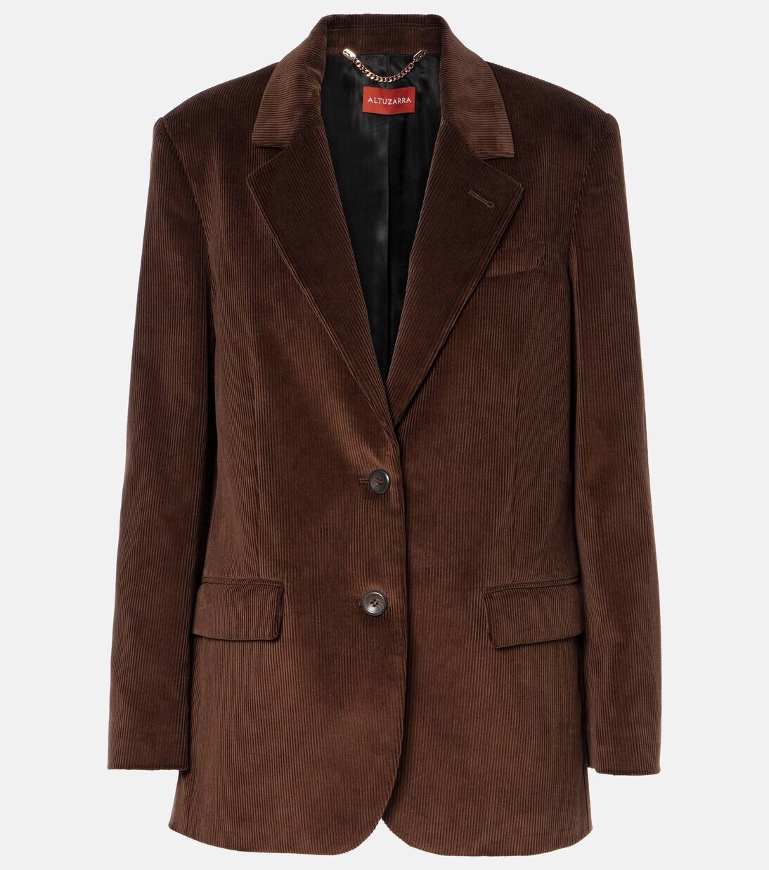 

Хлопковый вельветовый блейзер Jules Altuzarra, цвет walnut
