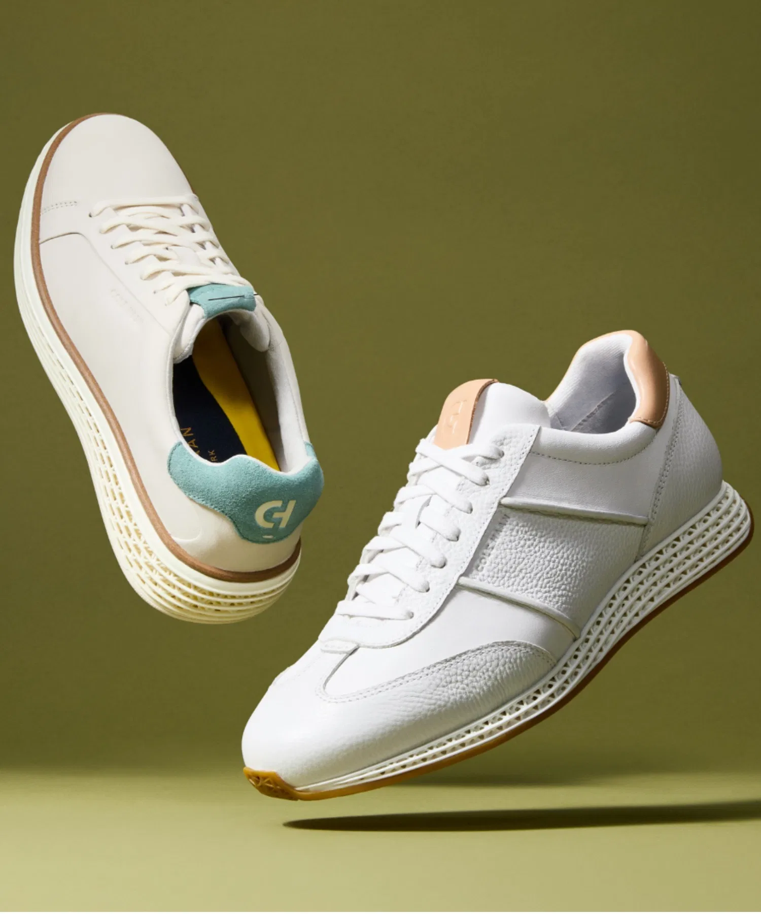 Мужские кроссовки из кожи Cole Haan GrandPrø SkyWeave Runner белые — фото 2