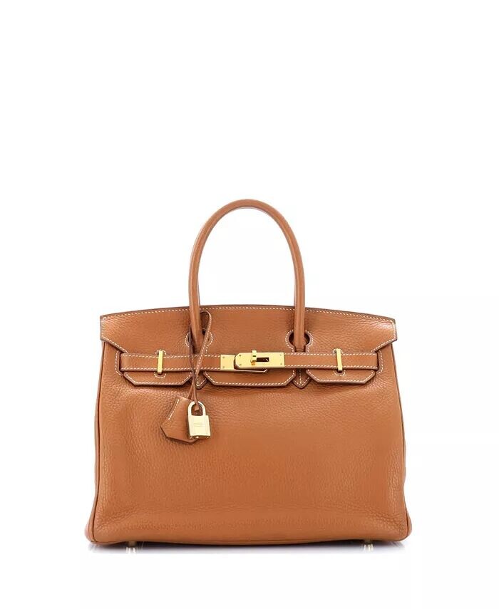 

Сумка Birkin 30 коричневая Clemence с золотой фурнитурой Pre-Owned HERMÉS