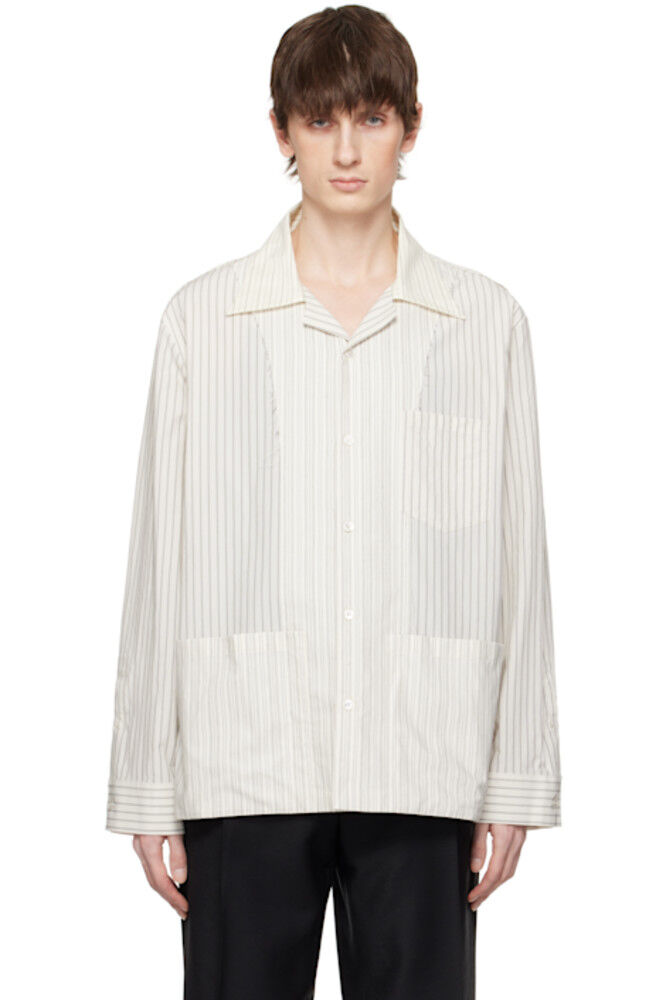 

Рубашка в полоску цвета «Off-White» Maison Margiela