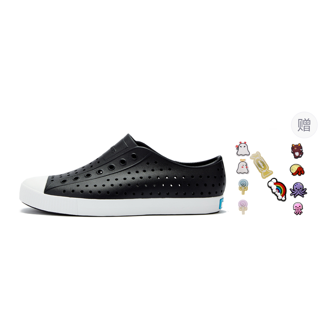 

Водонепроницаемые и дышащие детские сандалии Jefferson Native Shoes, черный/белый