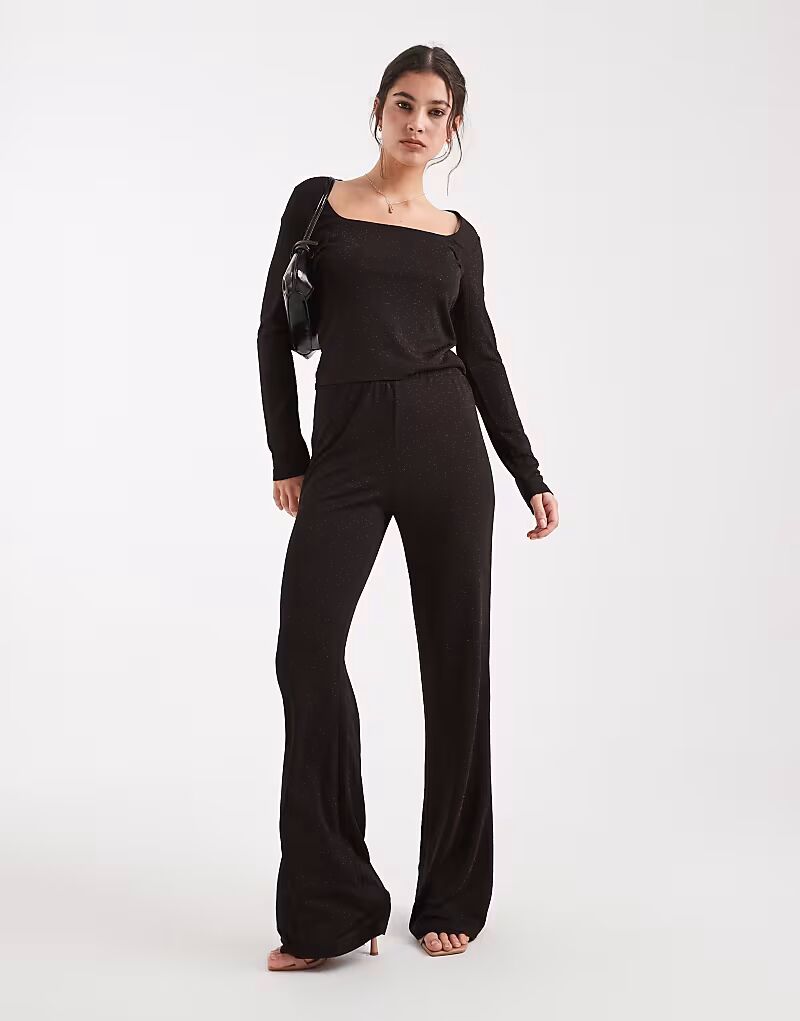 

Блестящие брюки широкого кроя в шоколадном и медном цветах Vero Moda