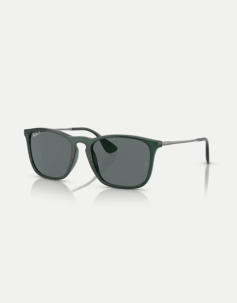 

Солнцезащитные очки Ray-Ban Chris с квадратной поляризацией и серыми линзами прозрачно-зеленого цвета
