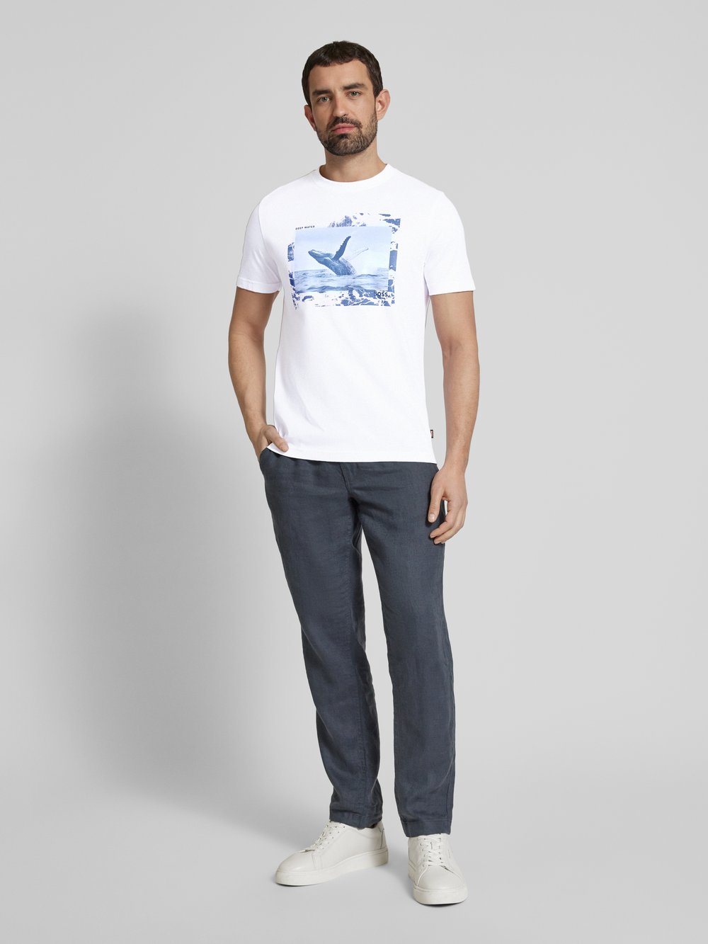 

Футболка с принтом BOSS Orange, белый