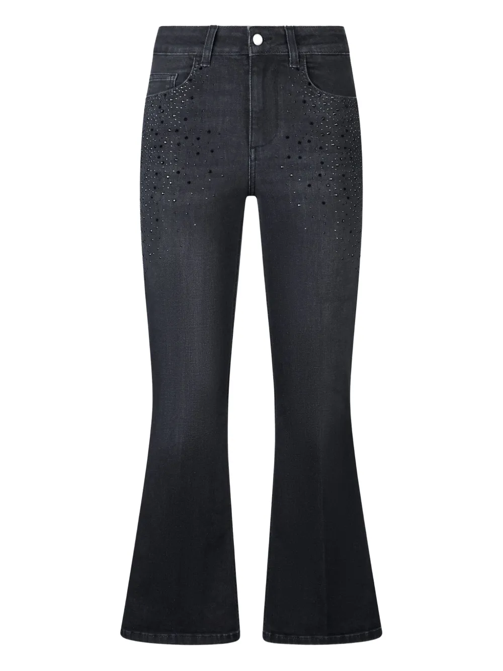 

Расклешенные джинсы с камнями Liu Jo, черный