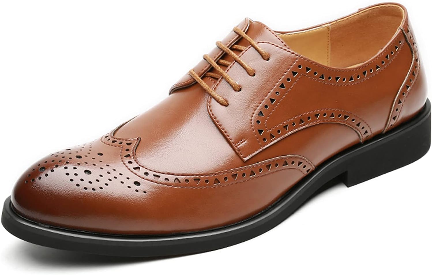 

Мужские туфли WKNBEU, кожаные броги, дерби, оксфорды на шнуровке, стильные свадебные и офисные туфли для бизнеса, желтые - US7/UK6/EU39