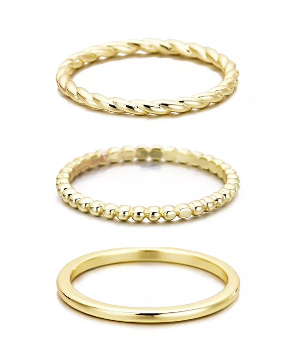 

Набор тонких позолоченных браслетов Adornia, gold