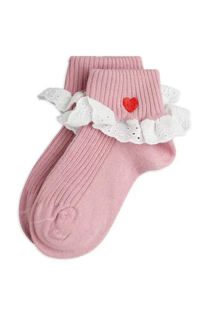 Носки детские с рюшами Heart Mini Rodini, розовый