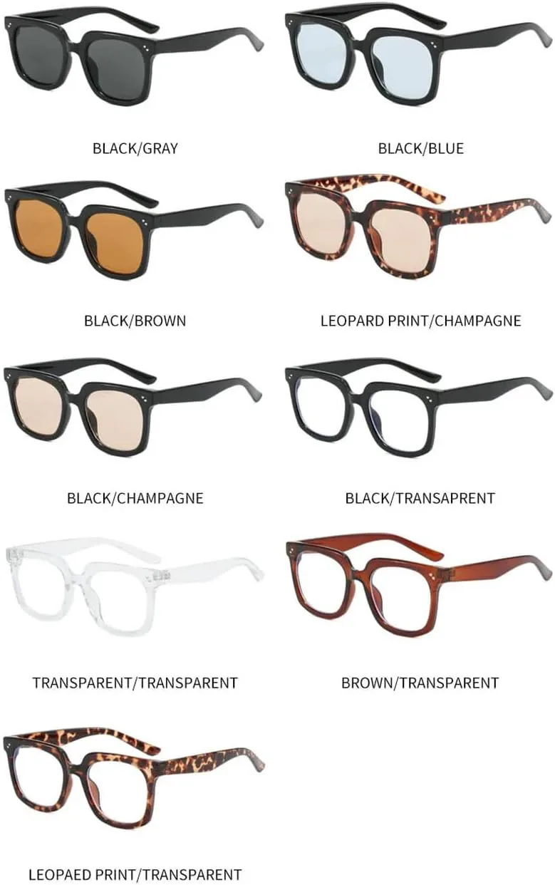 

Солнцезащитные очки с защитой UV400 | Легкая оправа Rivet Punk | Для женщин и мужчин | Для занятий спортом на открытом воздухе и вождения DSVIGF, Clear Clear