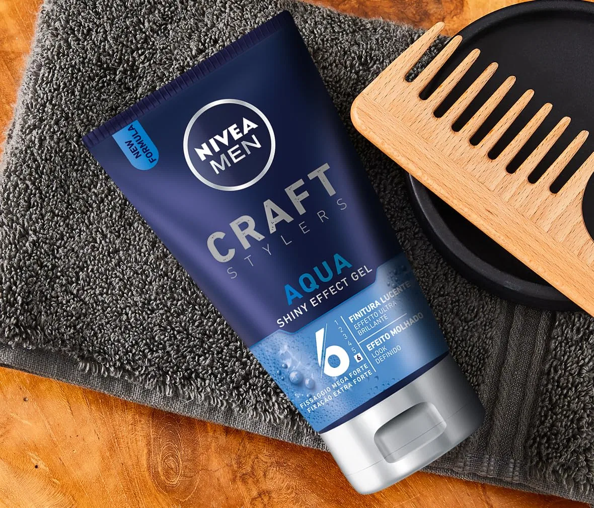 Гель для волос Nivea Men Craft Stylers Aqua Shiny Effect Mega Strong Shiny Finish, 4 x 150 мл Nivea — фото 3