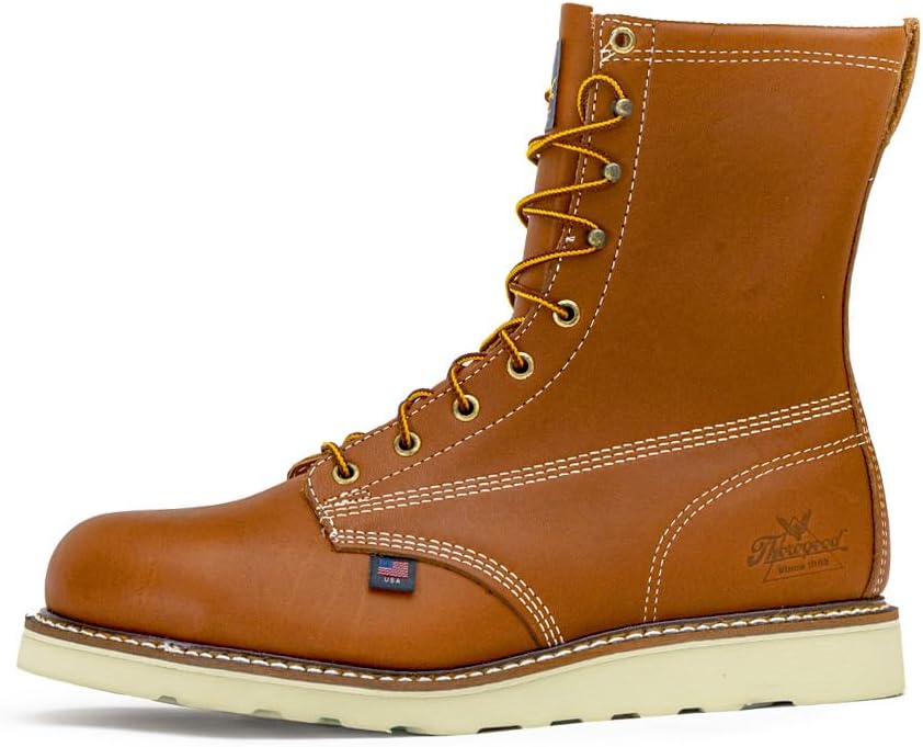 Мужские рабочие ботинки Thorogood American Heritage 20 см со стальным носком- из натуральной кожи с закругленным носком, противоскользящей танкеткой и удобной стелькой; класс защиты EH, Tobacco Oil-tanned — фото 3
