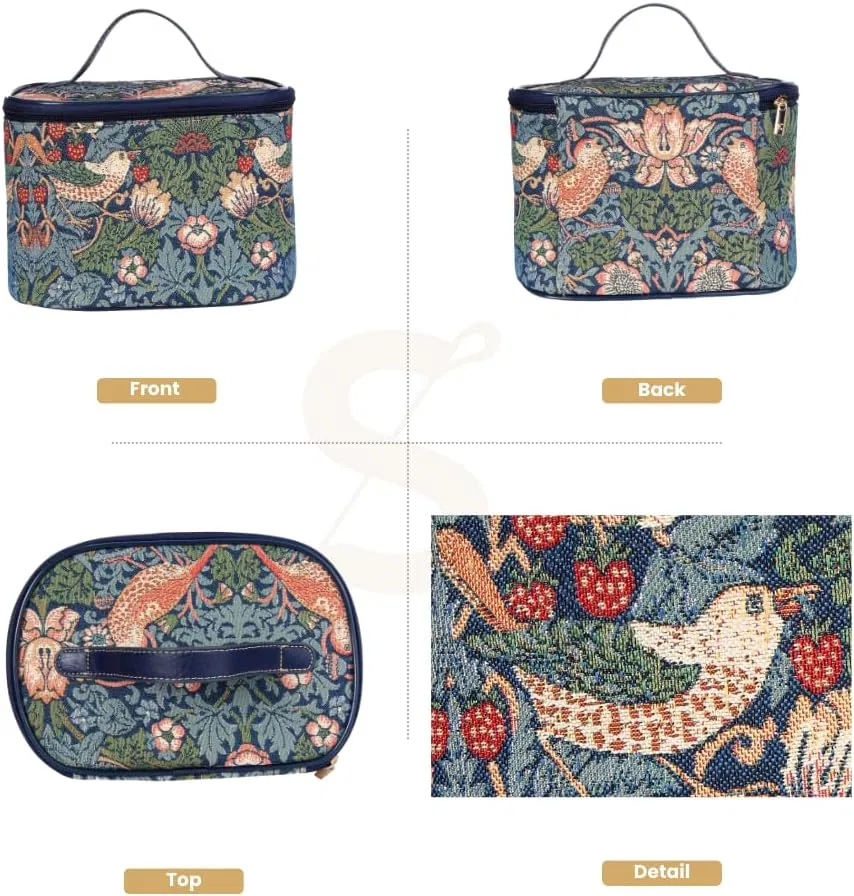 Косметичка Signare Tapestry с дизайном Уильяма Морриса Signare, Strawberry Thief Blue — фото 2