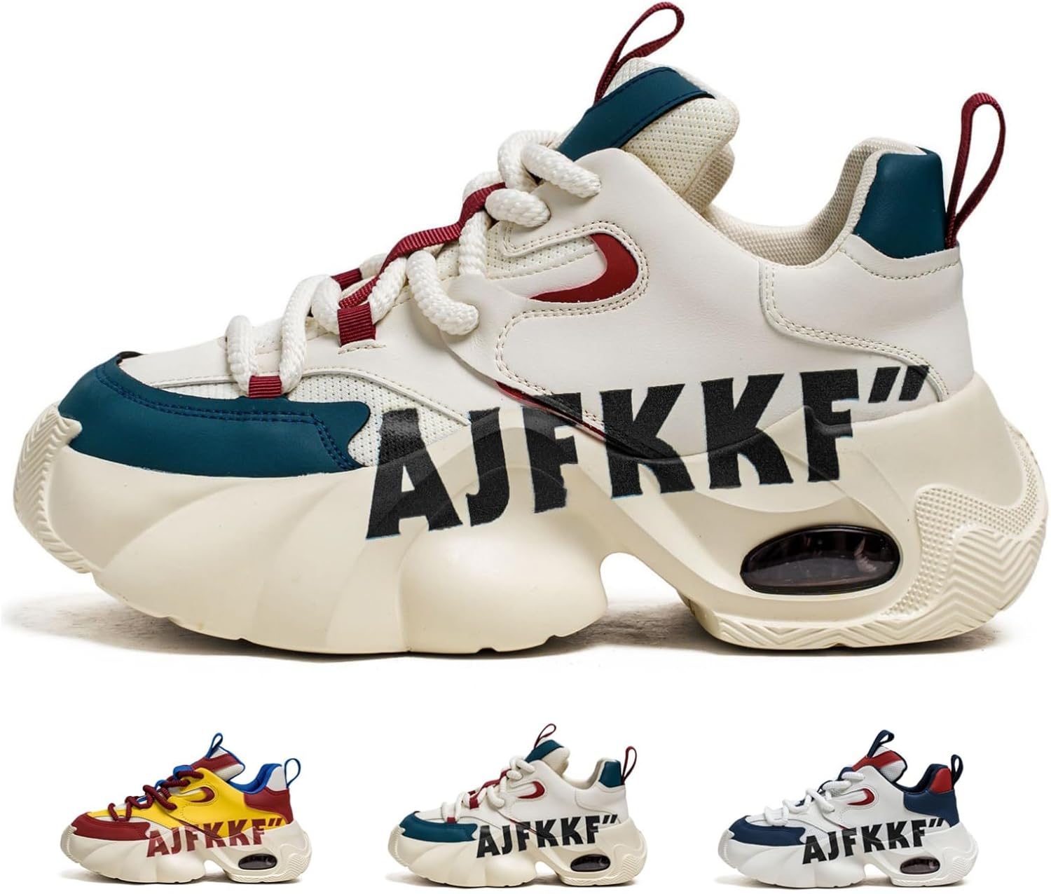 

Мужские кроссовки MACEFIL в стиле Y2K с массивной подошвой, цветными вставками, дышащие, удобные, ретро, модные, для повседневной носки и прогулок, зеленый/бежевый