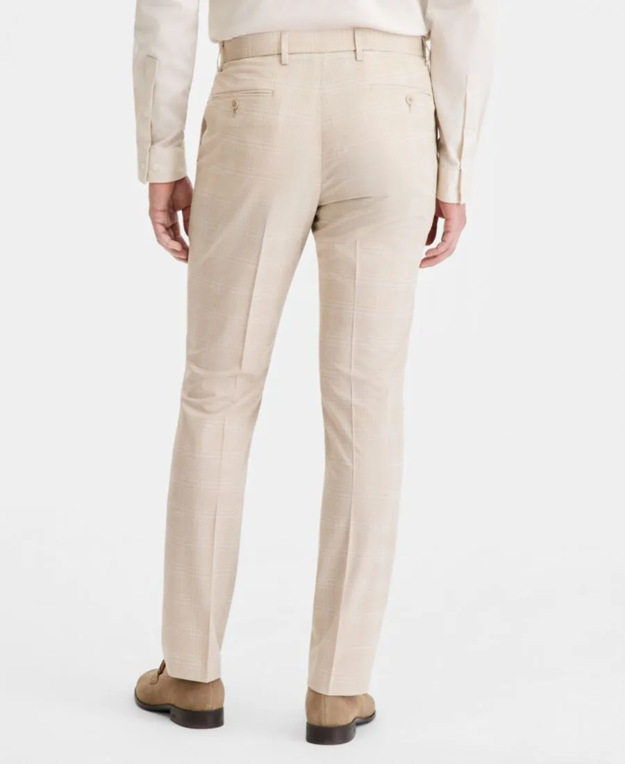 Мужские классические брюки современного кроя Tommy Hilfiger, Light Tan Plaid — фото 3
