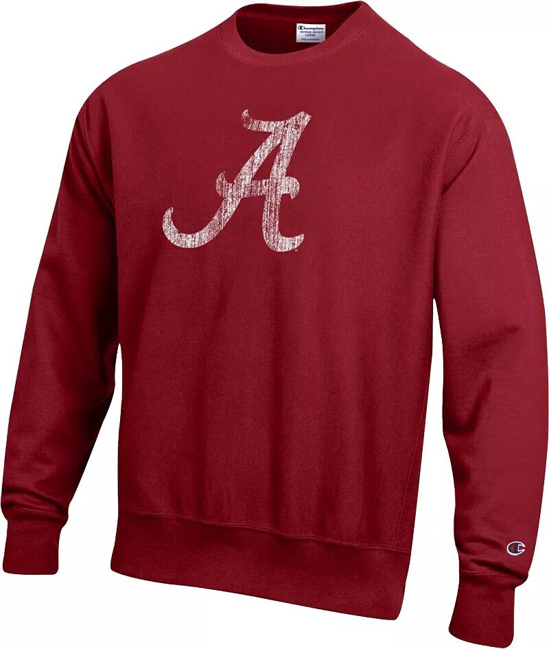 

Мужской свитшот с круглым вырезом Champion Alabama Crimson Tide Crimson обратного плетения