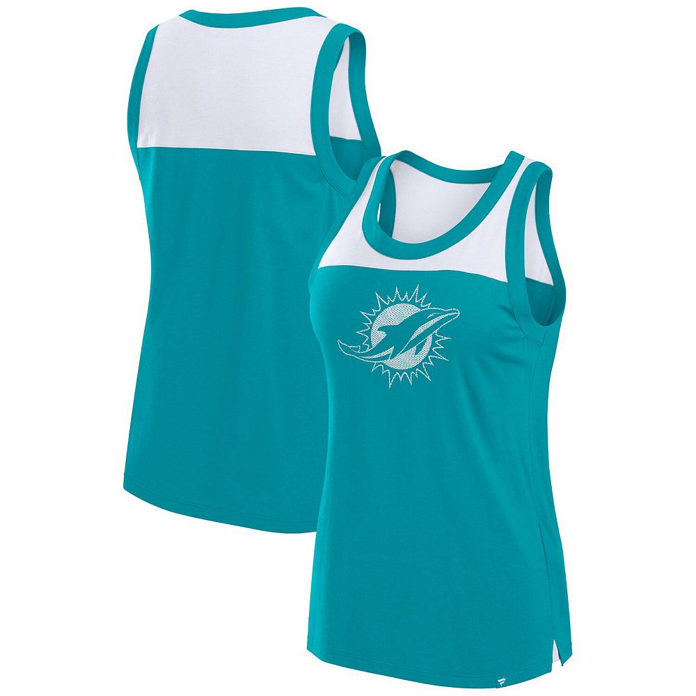 

Женская майка Fanatics Aqua Miami Dolphins с пайетками Fanatics Brands - White Label, цвет Dol Turq A