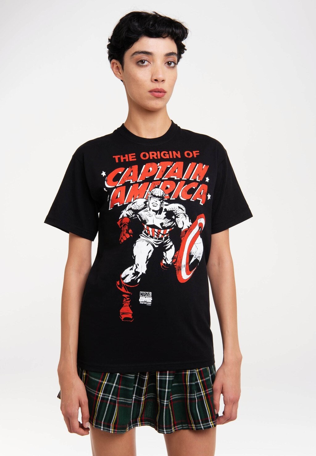 

Футболка с принтом THE ORIGIN OF CAPTAIN AMERICA LOGOSHIRT, черный