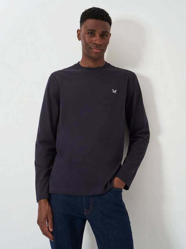 

Простая футболка с длинным рукавом Crew Clothing, цвет Navy Blue
