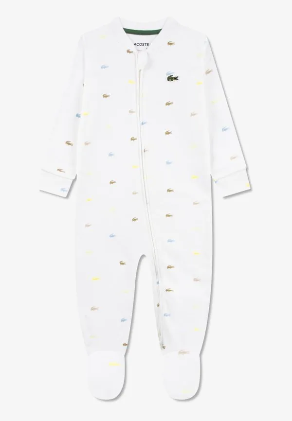 Пижама унисекс с закрытыми ступнями и покрывалом Lacoste, White