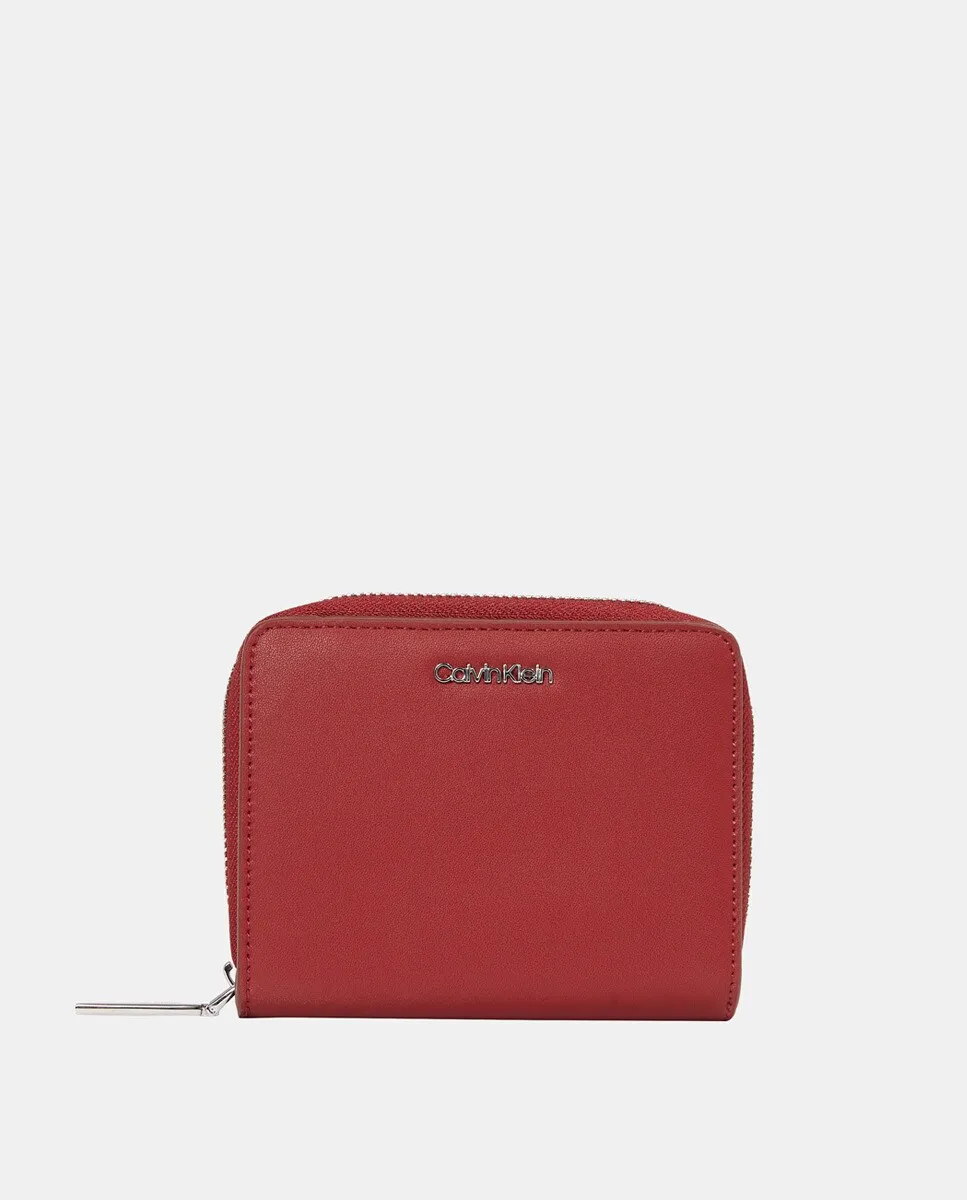 

Кошелек на молнии с RFID Calvin Klein, красный