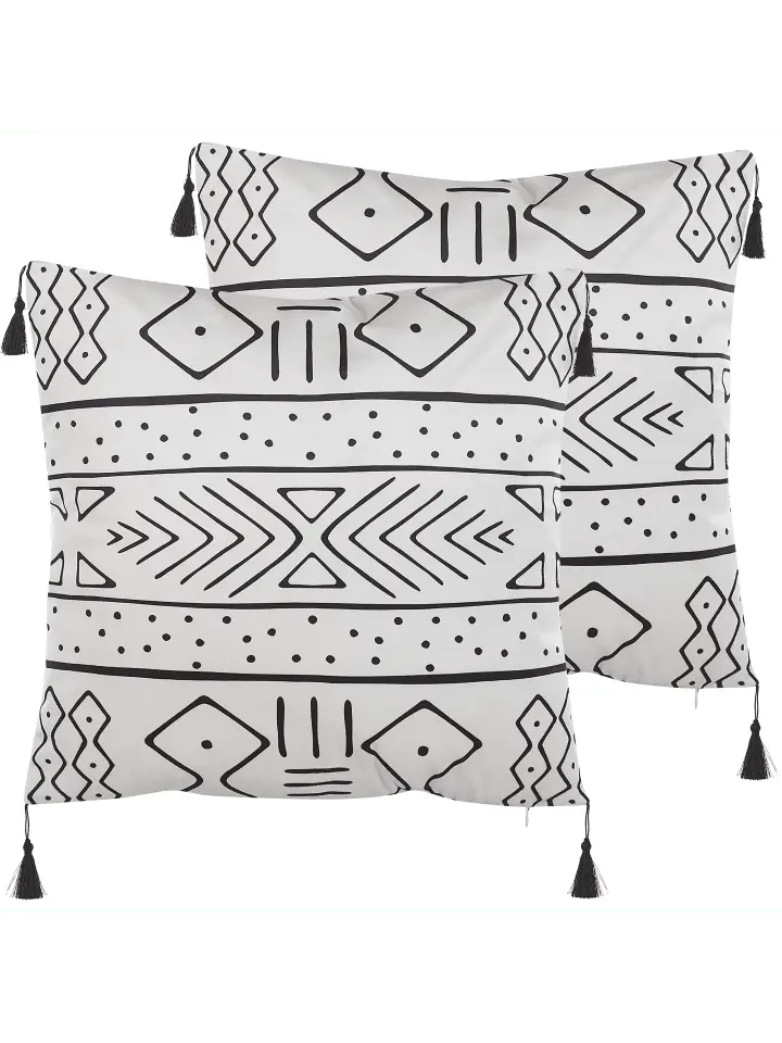 

Декоративная подушка Beliani 2er Set Deko SCHEFFLERA, белый/черный