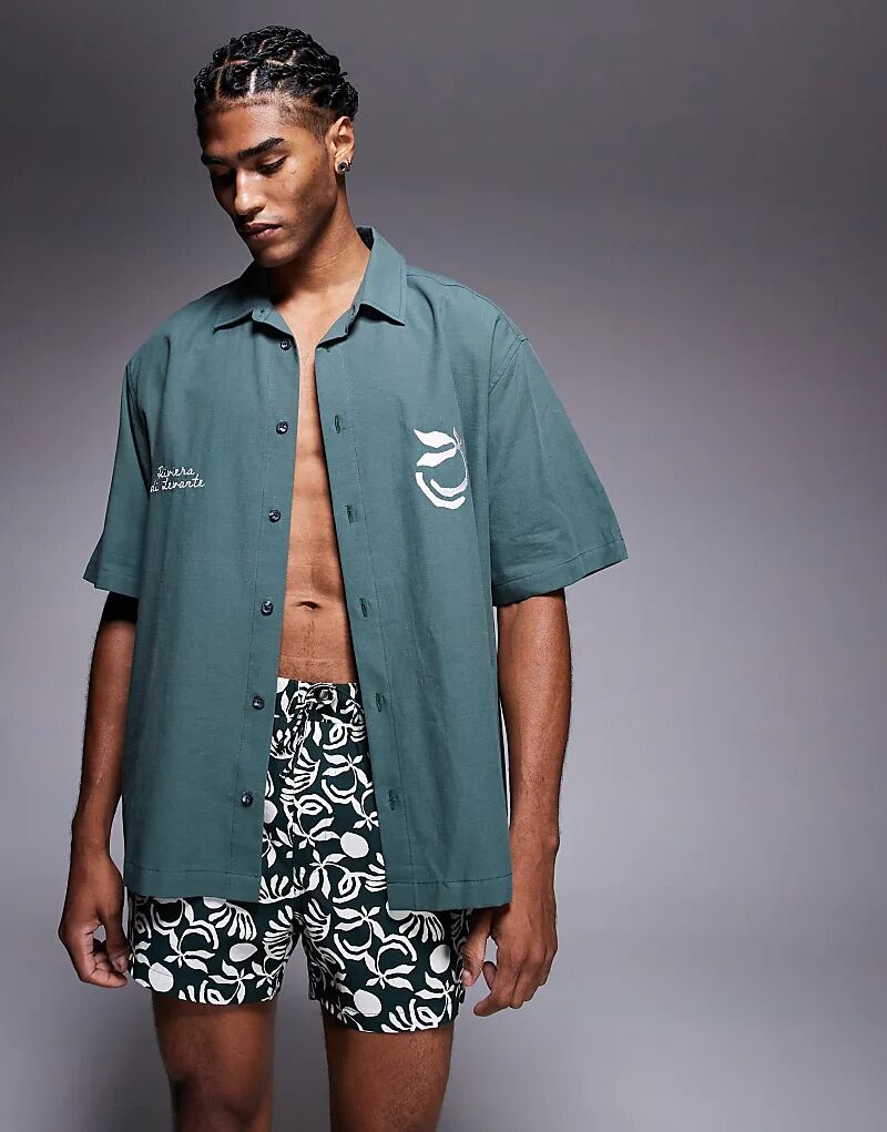 

Короткие шорты ASOS DESIGN темно-зеленого цвета