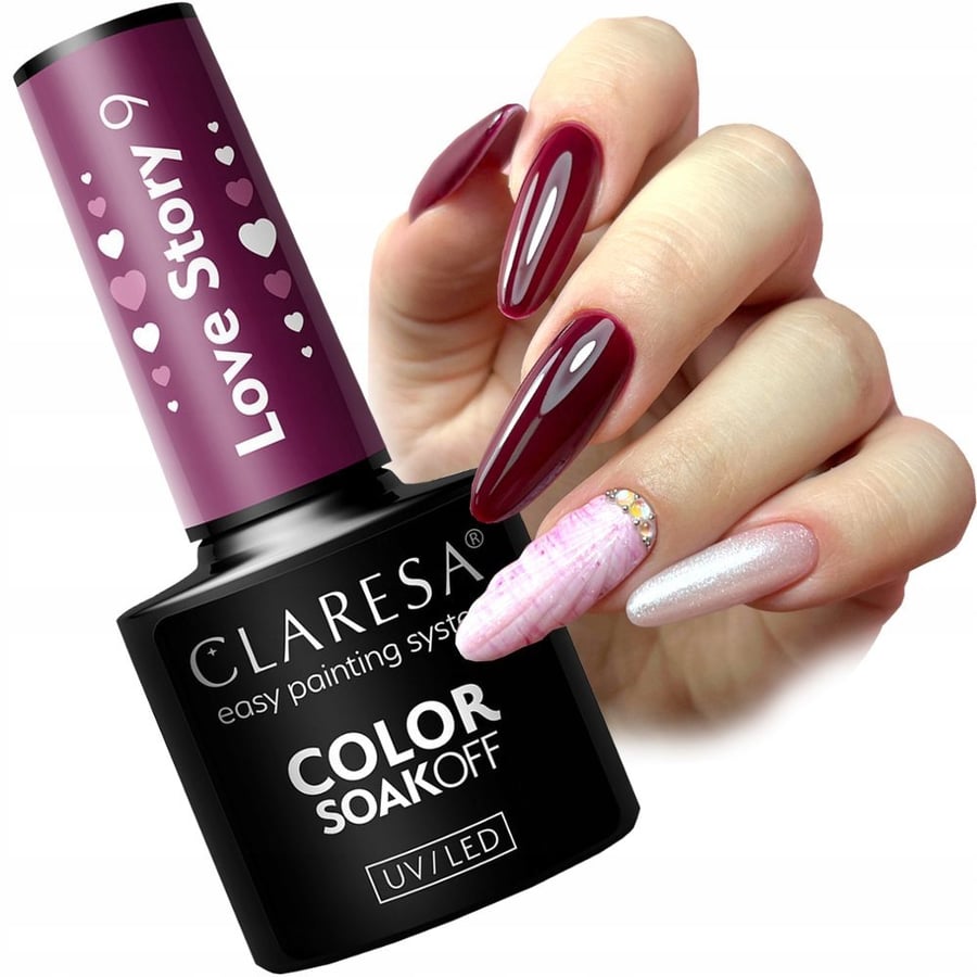 

Гибридный лак для ногтей Claresa Love Story 9 Hybrid Purple Violet Puderek