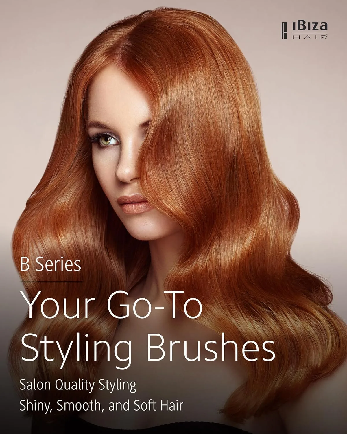 Круглая щетка для волос Ibiza Hair с щетиной из кабаньей щетины (серия B) | Светлая щетина, пробковая ручка | Идеально подходит для окрашенных и тонких волос | Придает текстуру и блеск B3, White — фото 2