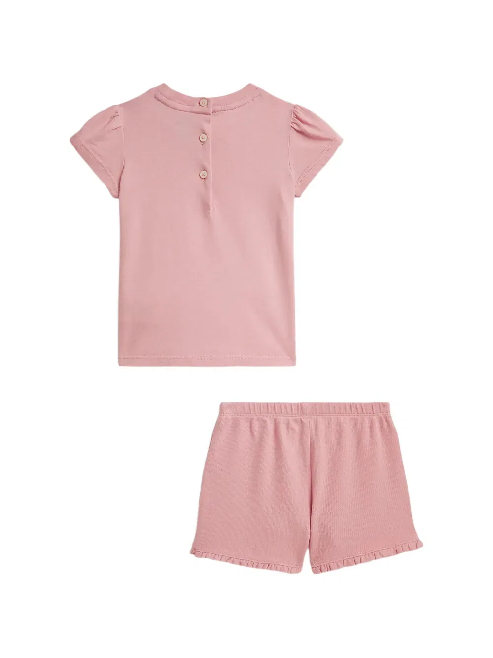 Комплект из футболки и шорт Polo Bear Polo Ralph Lauren Kids, розовый — фото 2