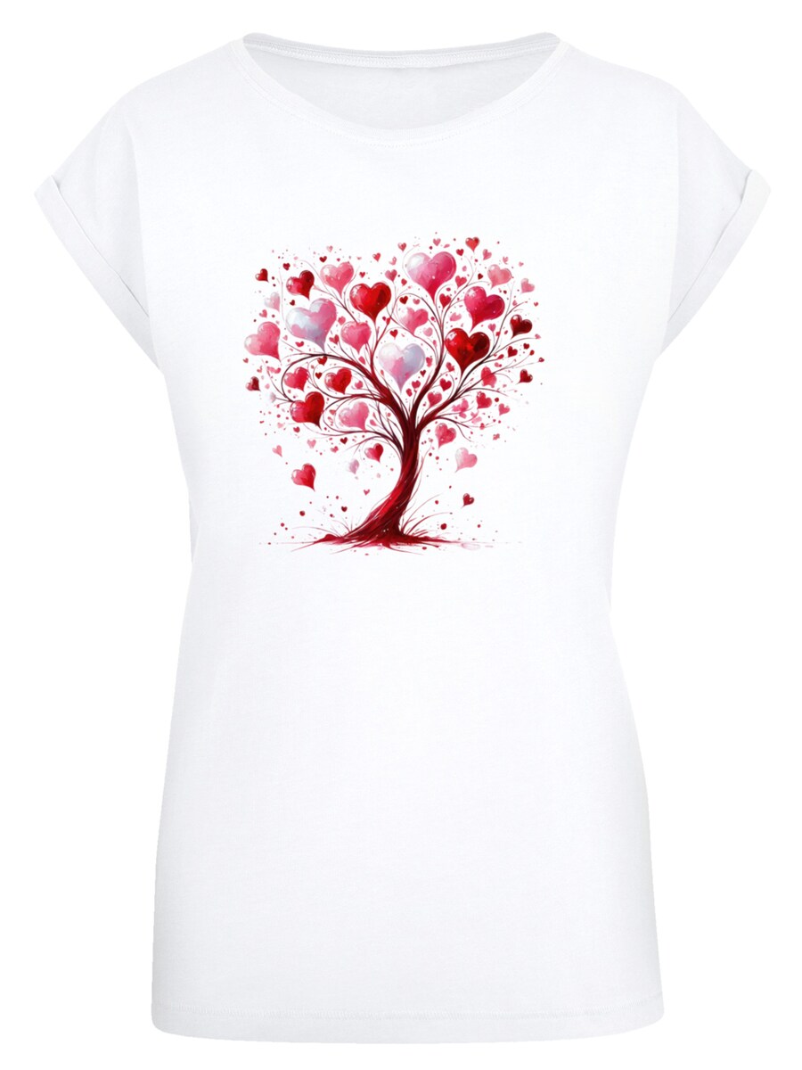 

Рубашка F4NT4STIC Herz Baum Aquarell Druck, белый